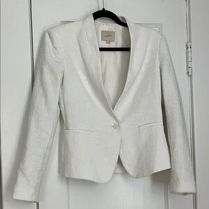 LOFT Women's Cream Textured Blazer